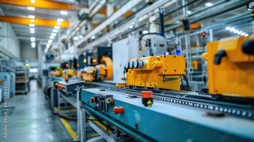 Advanced manufacturing equipment in a factory Advanced manufacturing equipment in a factory