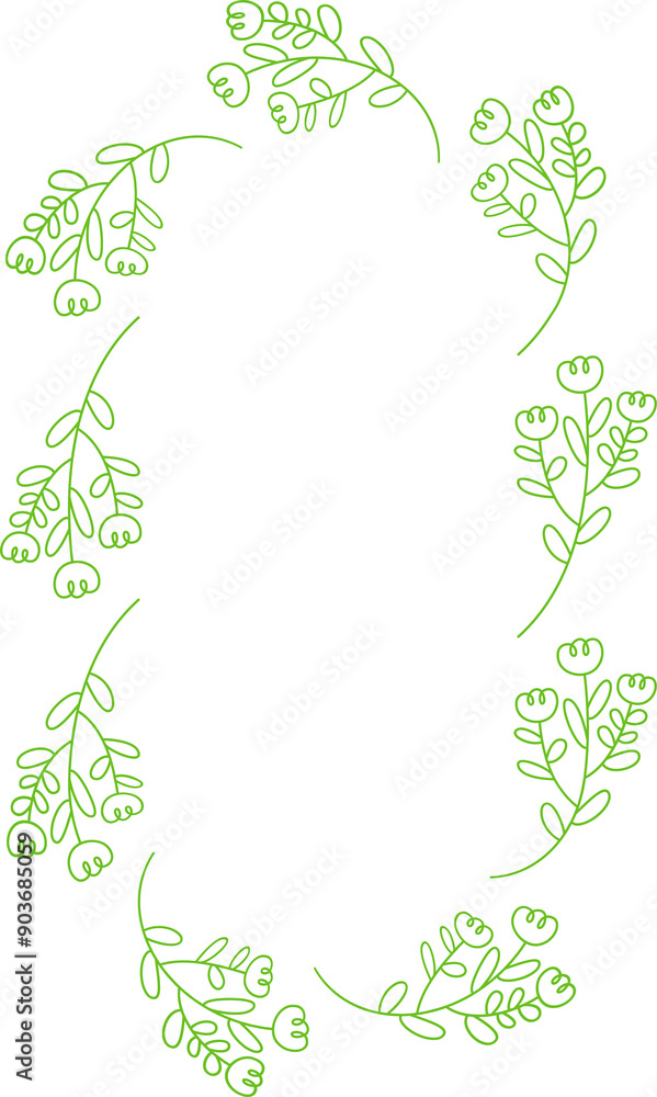 Floral Wreath Line Art Illustration Floral Wreath Line Art Illustration