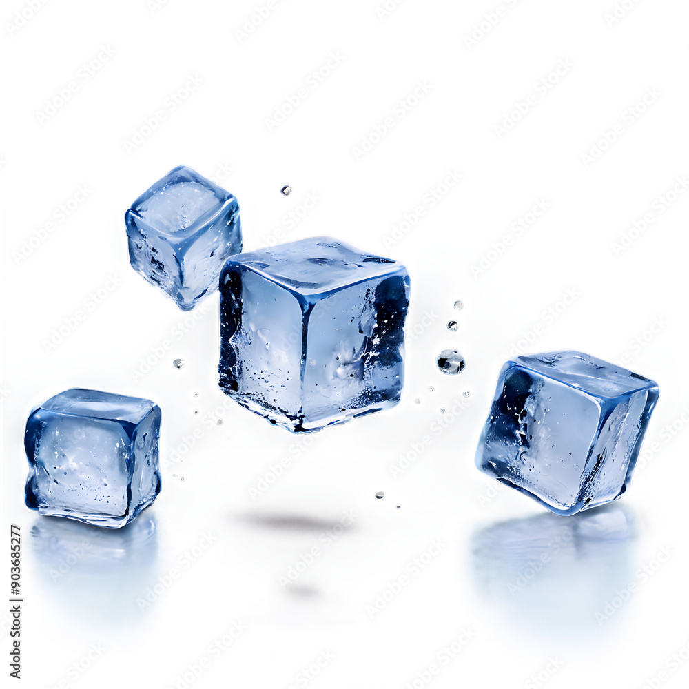 falling ice cube isolated on transparent background full depth of field falling ice cube isolated on transparent background full depth of field