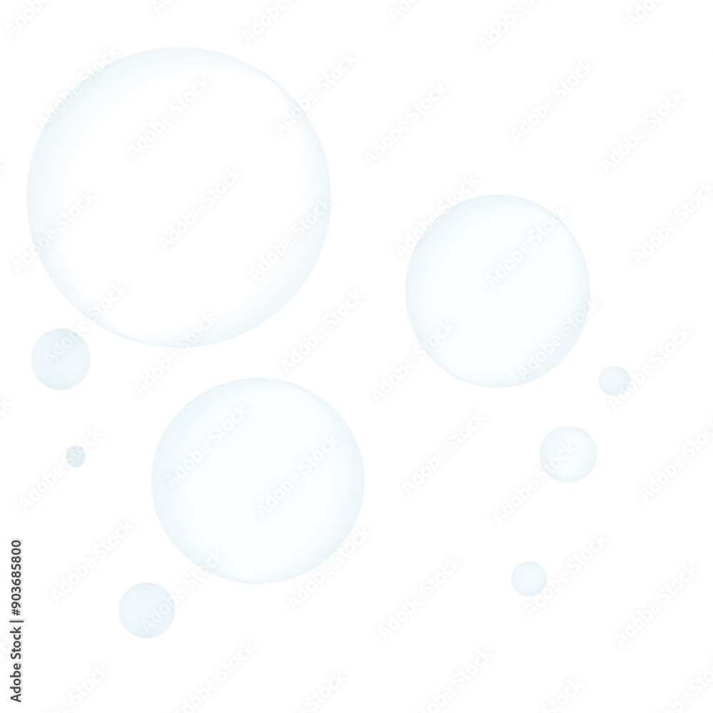 white bubbles on transparent background