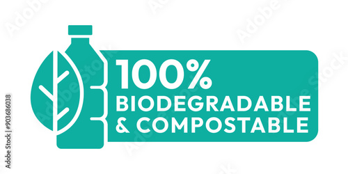 Biodegradable packaging icons. Biodegradable logo, badge, icon, sticker, label, emblem, stamp, symbol, black, line circle, flat vector, isolated illustration.