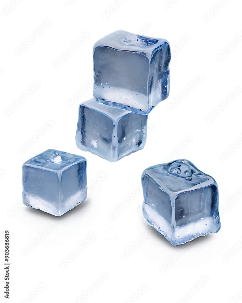 falling ice cube isolated on transparent background full depth of field falling ice cube isolated on transparent background full depth of field