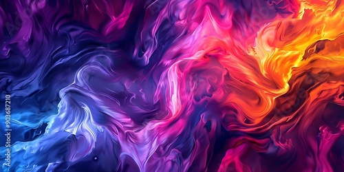 Abstract Illustration of Vibrant Swirling Colors in Blue, Purple, Red, and Yellow