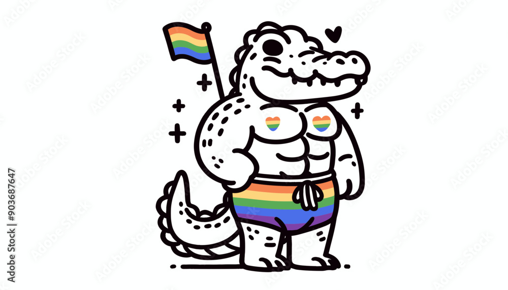 Crocodile With LGBTQ Rainbow Pride Flag Funny Pround Mom Dad of Gay Lesbian Ally Vector svg Clipart Crocodile With LGBTQ Rainbow Pride Flag Funny Pround Mom Dad of Gay Lesbian Ally Vector svg Clipart