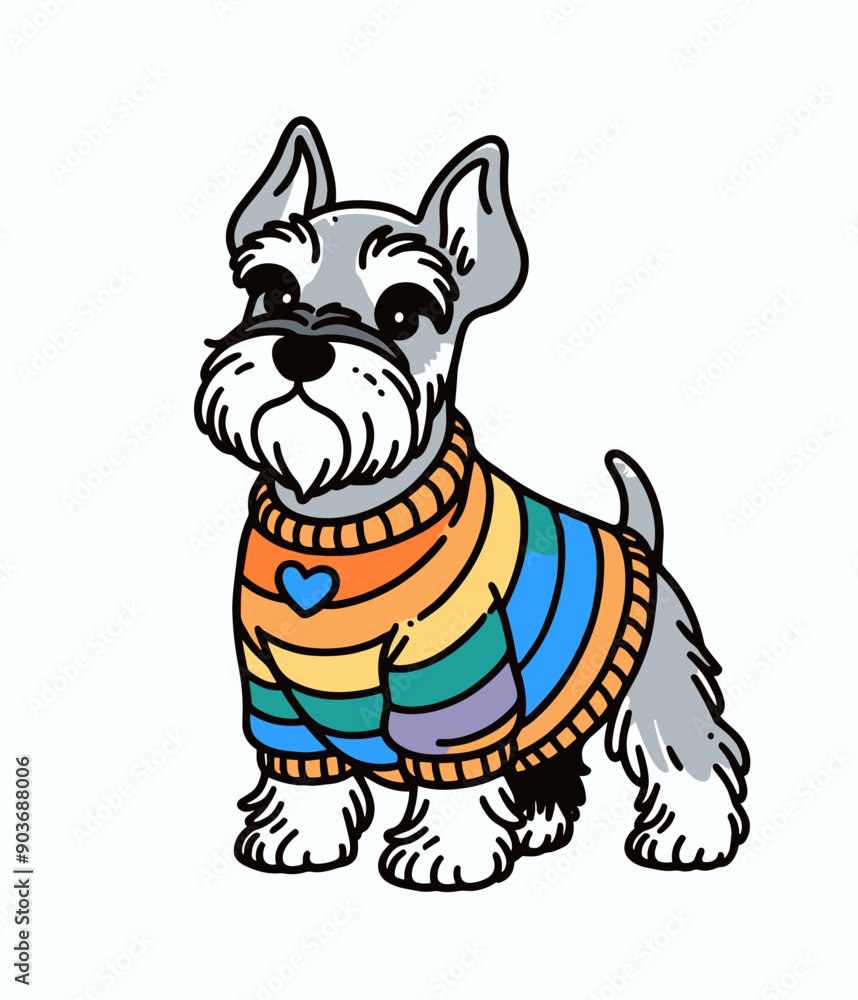 Miniature Schnauzer Dog With LGBTQ Rainbow Pride Flag Funny Pround Mom Dad of Gay Lesbian Ally Vector svg Clipart Miniature Schnauzer Dog With LGBTQ Rainbow Pride Flag Funny Pround Mom Dad of Gay Lesbian Ally Vector svg Clipart