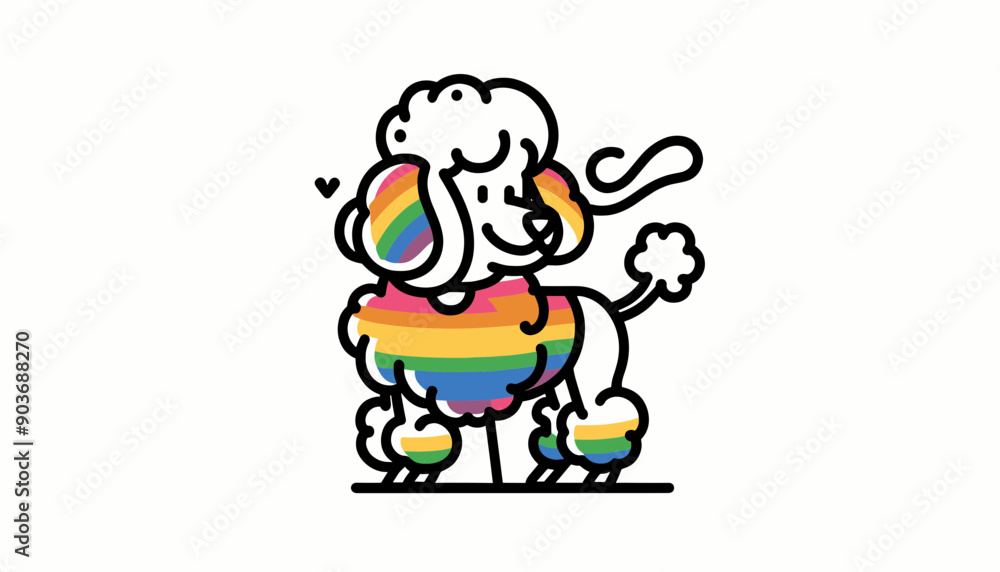 Poodle Dog With LGBTQ Rainbow Pride Flag Funny Pround Mom Dad of Gay Lesbian Ally Vector svg Clipart Poodle Dog With LGBTQ Rainbow Pride Flag Funny Pround Mom Dad of Gay Lesbian Ally Vector svg Clipart
