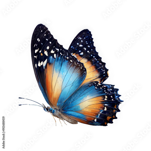 Wallpaper Mural Close-up butterfly its wings spread out has beautiful Very beautiful blue yellow Torontodigital.ca