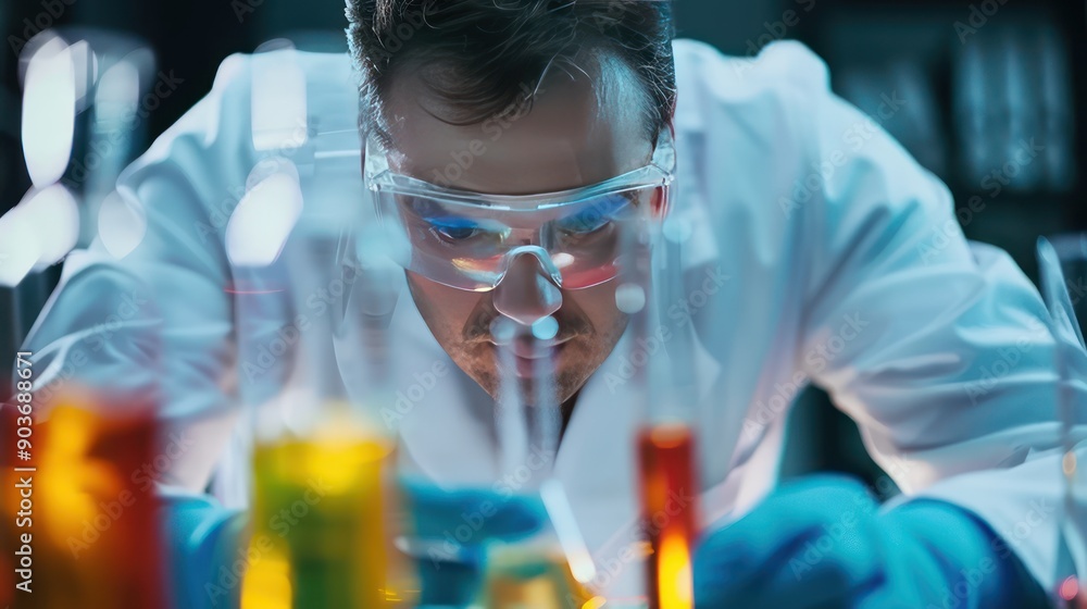A biotechnologist conducting experiments in a lab A biotechnologist conducting experiments in a lab