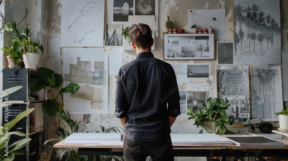 An interior designer overseeing the implementation of a design project An interior designer overseeing the implementation of a design project
