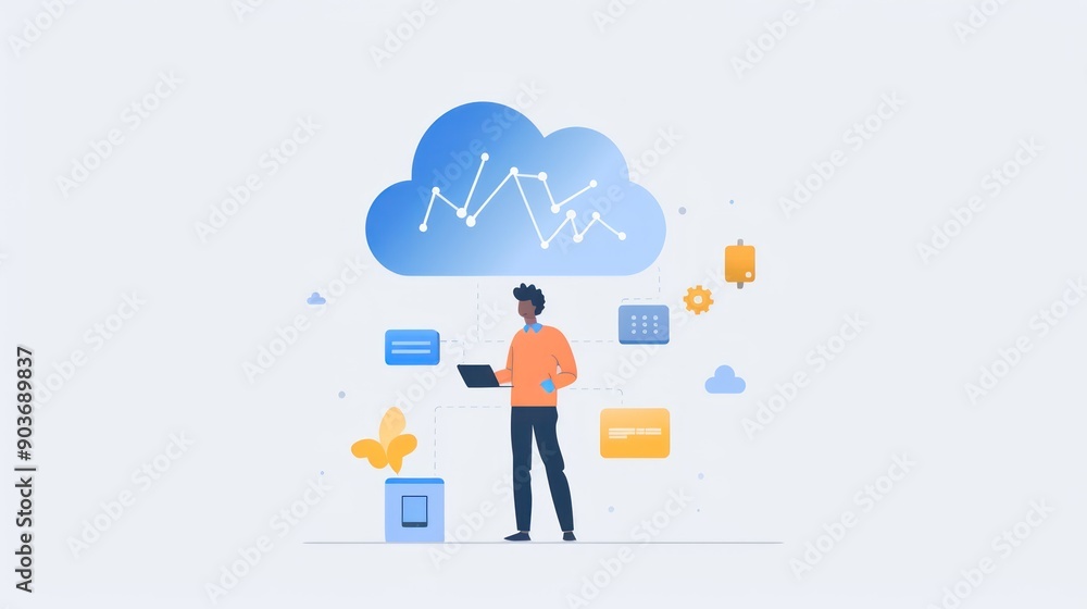 A cloud architect presenting cloud migration strategies A cloud architect presenting cloud migration strategies
