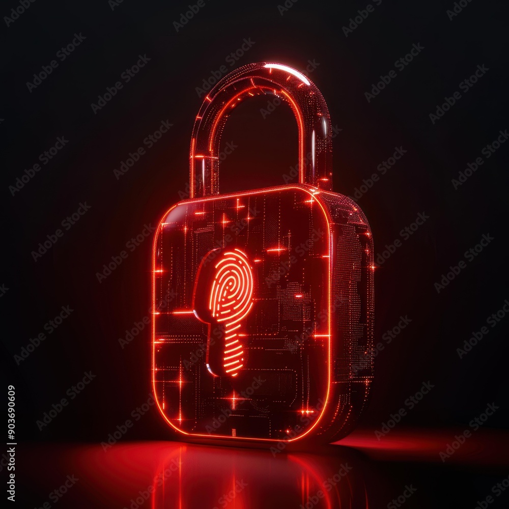 A colorful cartoon art that features a holographic padlock and fingerprint, showcasing fun safety themes for viewers. A colorful cartoon art that features a holographic padlock and fingerprint, showcasing fun safety themes for viewers.