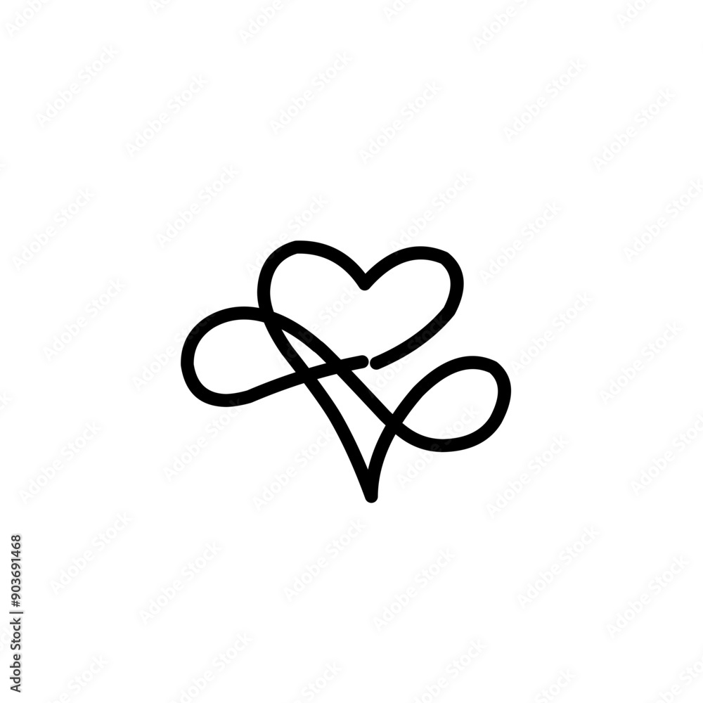 handdrawn Infinity heart symbol handdrawn Infinity heart symbol