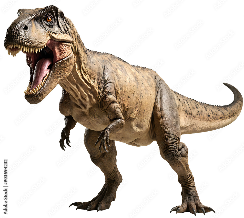 Naklejka premium Tyrannosaurus Rex Dinosaur Isolated on White Background