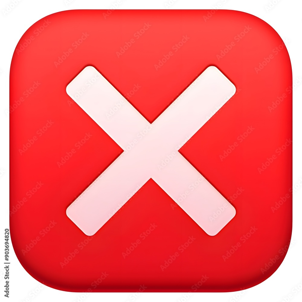 Fototapeta premium Cross Mark Button