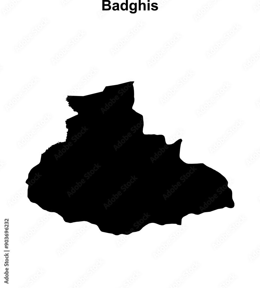 Badghis province blank outline map Badghis province blank outline map