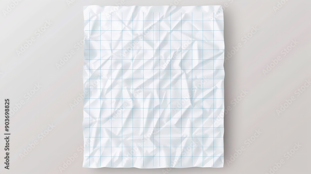 Obraz premium Detailed vector design of square-lined paper blank sheet