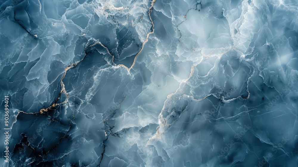 Detailed view of blue marble with intricate white veins, showcasing natural patterns and textures in a calming color palette. Detailed view of blue marble with intricate white veins, showcasing natural patterns and textures in a calming color palette.