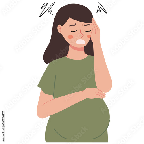  fatigue pregnant woman illustration