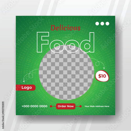 Food social media post Modern template design