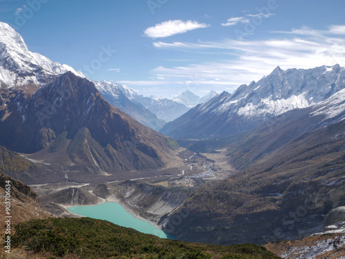 landscape with lake and mountains