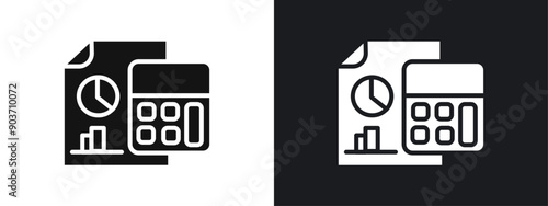 accounting icon linear graphics set vector in black