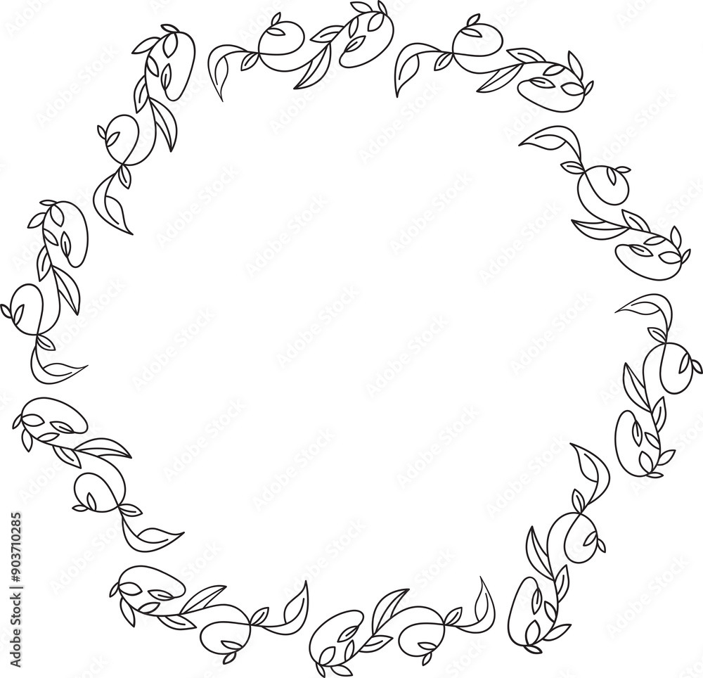 Decorative Floral Frame Line Art Decorative Floral Frame Line Art
