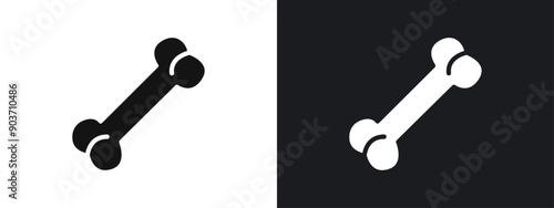 Bone icon linear graphics set vector in black