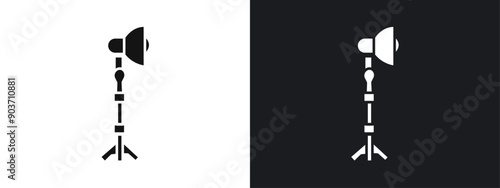 photography lighting icon linear graphics set vector in black