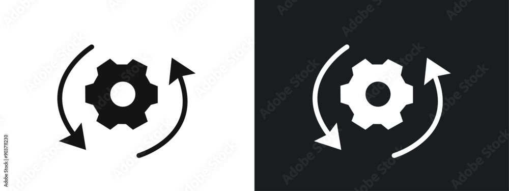 processing icon linear graphics set vector in black processing icon linear graphics set vector in black