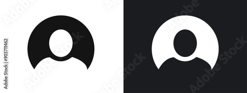 profile photo icon linear graphics set vector in black