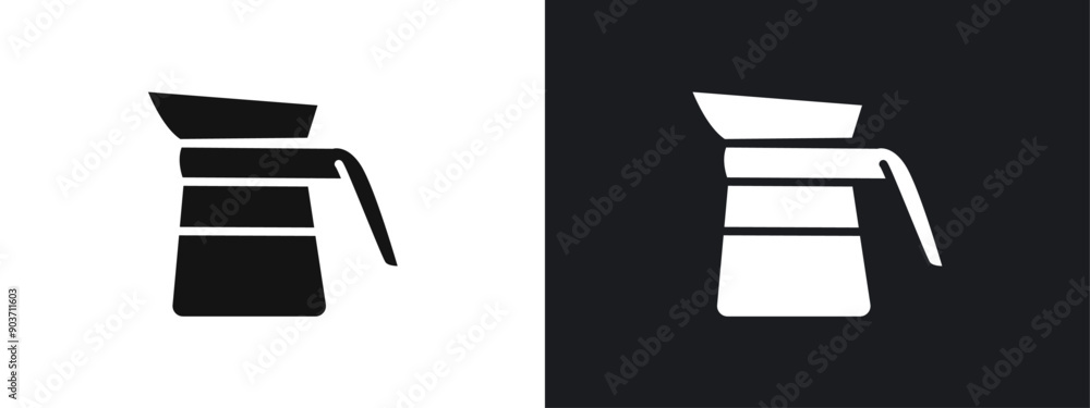coffee pot icon linear graphics set vector in black coffee pot icon linear graphics set vector in black