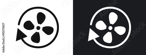 Ventilation icon linear graphics set vector in black