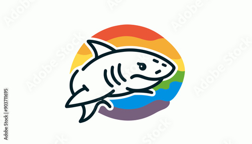  Shark With LGBTQ Rainbow Pride Flag Funny Pround Mom Dad of Gay Lesbian Ally  Vector Clipart 