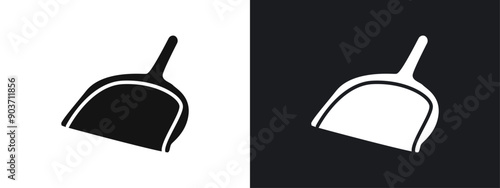 Dustpan icon linear graphics set vector in black