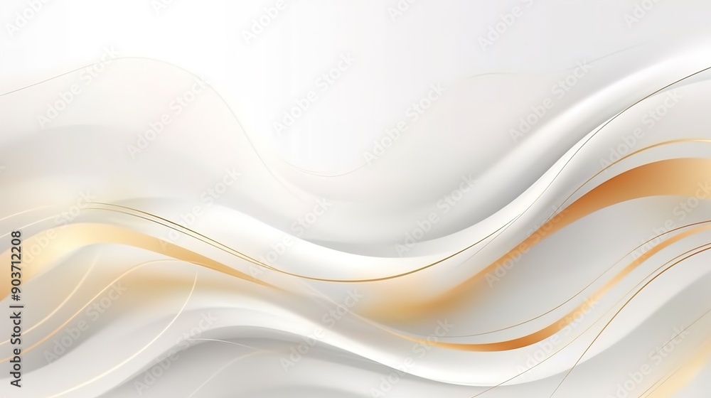 Abstract white and gold wavy background. Abstract white and gold wavy background.