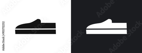 Espadrille icon linear graphics set vector in black