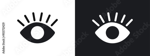 Eye Icon linear graphics set vector in black
