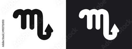 Scorpio zodiac sign icon linear graphics set vector in black