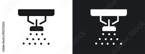 fire sprinkler icon linear graphics set vector in black