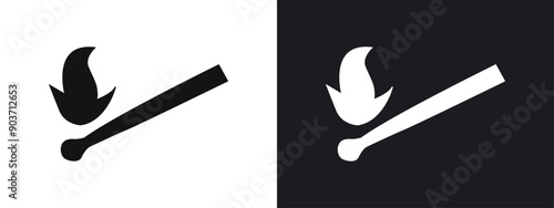 Matches icon linear graphics set vector in black