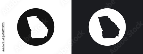 Georgia icon linear graphics set vector in black