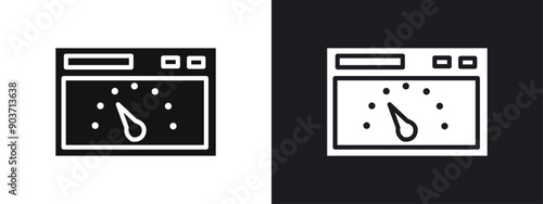 Page speed icon linear graphics set vector in black