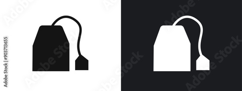 Tea bag icon linear graphics set vector in black