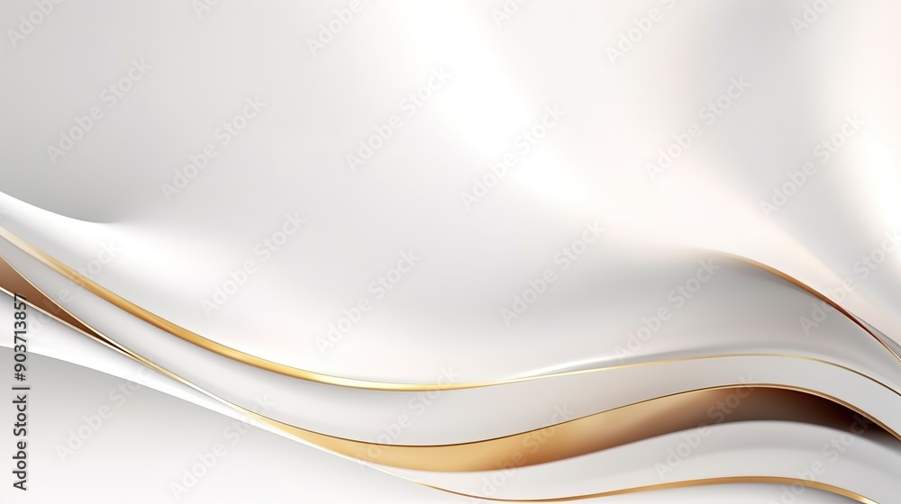 Abstract white background with gold lines, smooth elegant curves. Abstract white background with gold lines, smooth elegant curves.