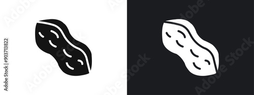 Peanut icon linear graphics set vector in black