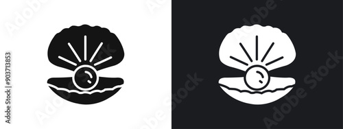 Pearl icon linear graphics set vector in black