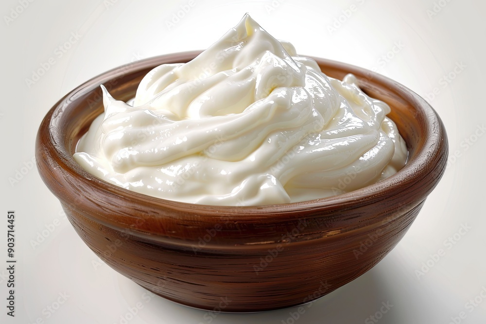 Fresh sour cream in a bowl. Perfect for recipes or food photography, representing a dairy product. Fresh sour cream in a bowl. Perfect for recipes or food photography, representing a dairy product.