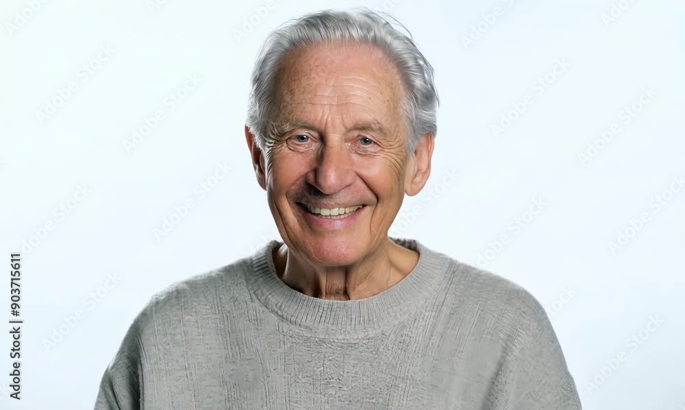 Portrait of a happy senior man smiling at the camera on white background Portrait of a happy senior man smiling at the camera on white background
