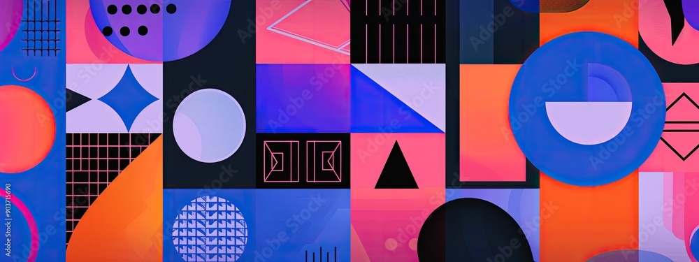 Obraz premium Abstract Geometric Art with Bold Color