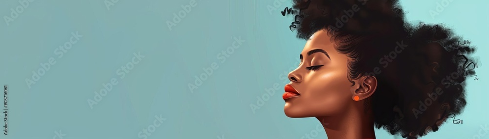Woman with a natural hair updo, Hair care, Stylish and protective styling Woman with a natural hair updo, Hair care, Stylish and protective styling